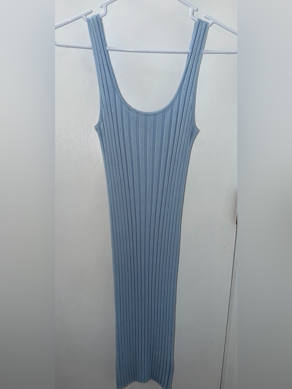 a new day Light Blue Ribbed Mini Tank Dress
